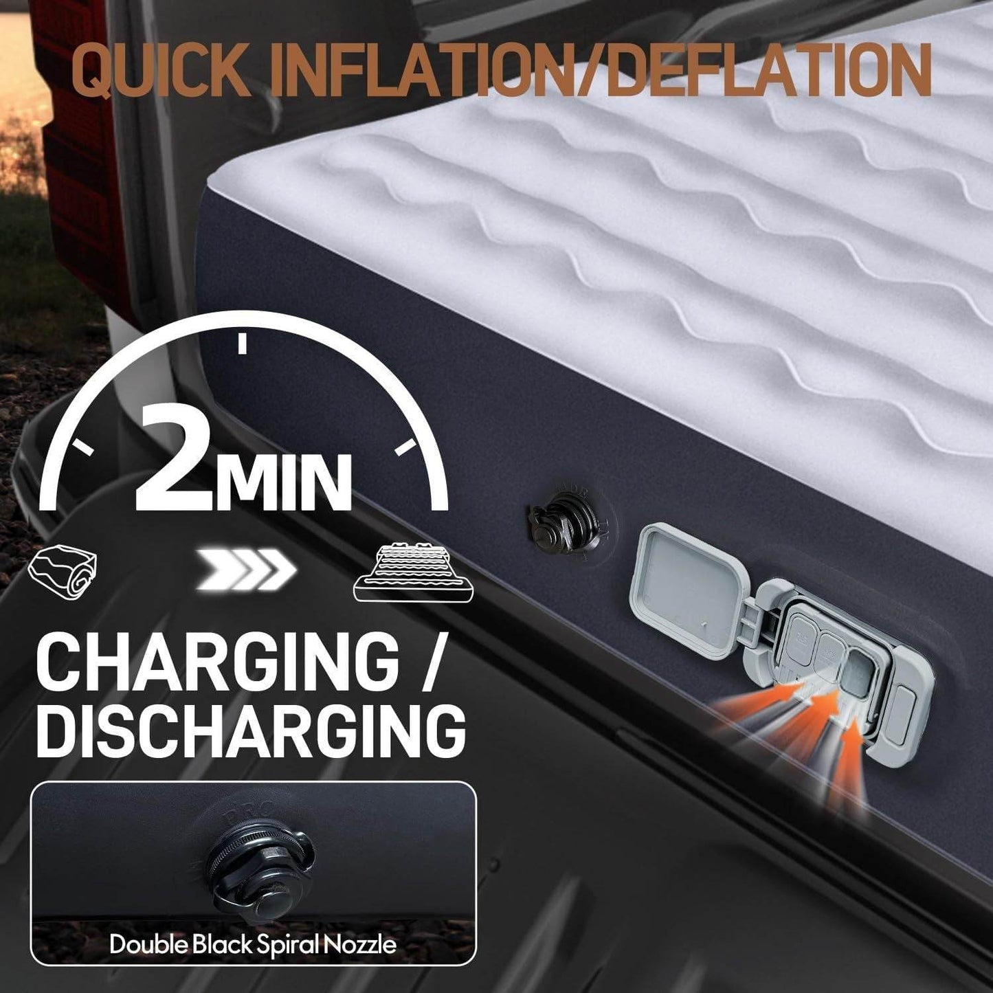 Inflatable Truck Bed Outdoor Camping Air Mattress 6.0-6.5ft