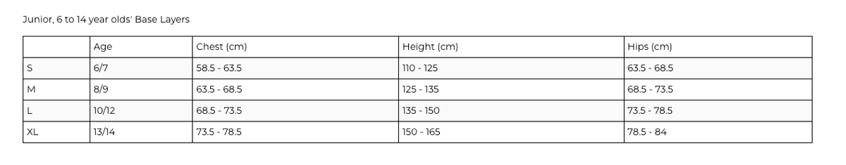 Kombi B2 Merino Blend Crew Tops Kids 190g Mid-weight Base Layers 2-14 Years Old