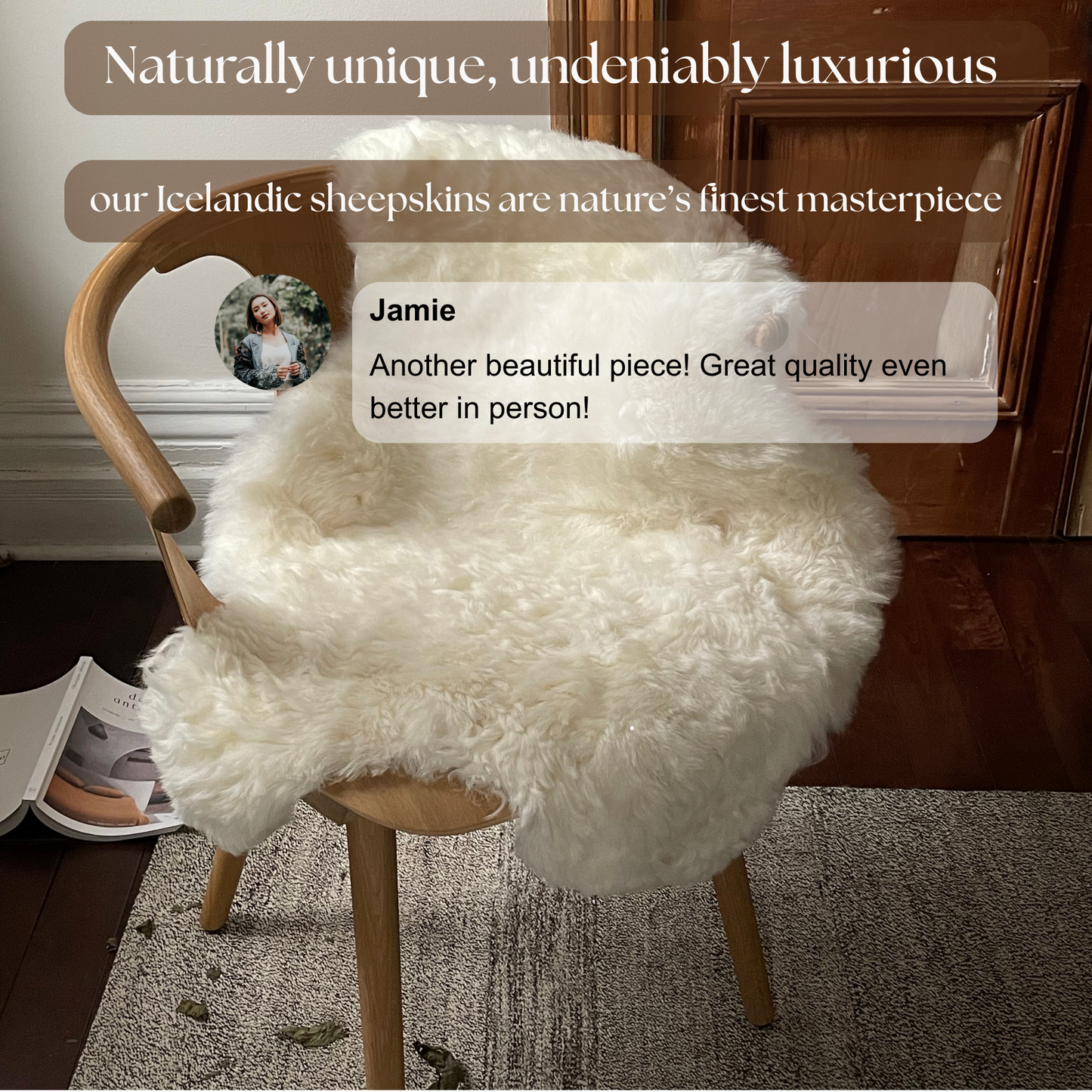 Shorn White Icelandic Sheepskin