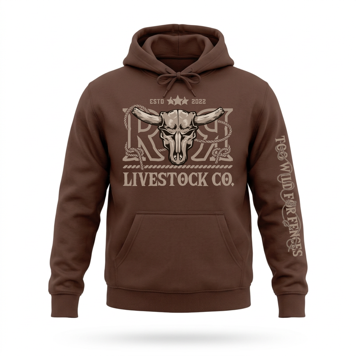 RR LIVESTOCK CO. HOODIE | Espresso