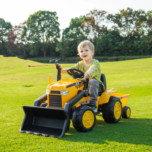 12V Excavator Tractor Kids Ride On Car with Remote Control