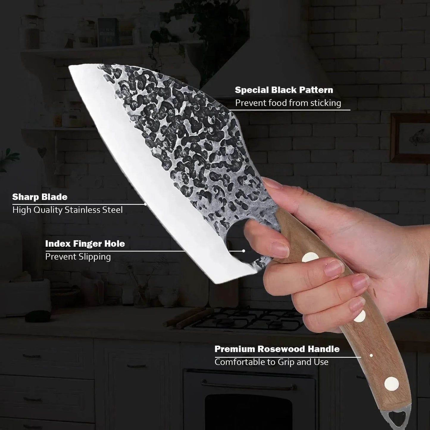 Vikings and Hand Forged Meat Cleaver Professional Chef Knife