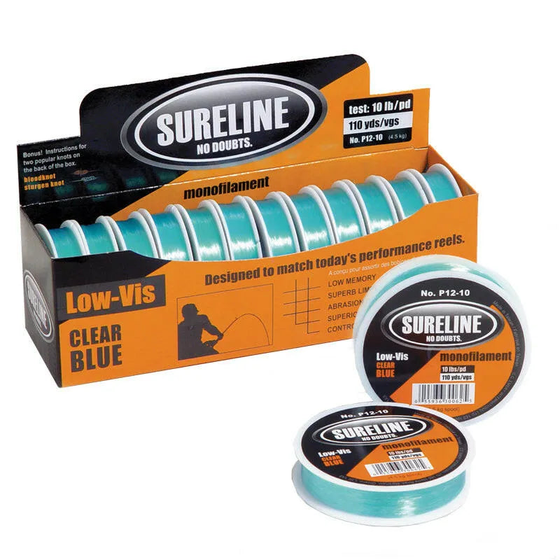 šSureline Monofilament Low-Vis Clear Blue Fishing Line 110yds