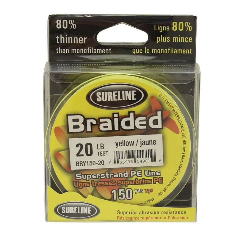 šSureline PE Braided Superstrand Fishing Line Yellow