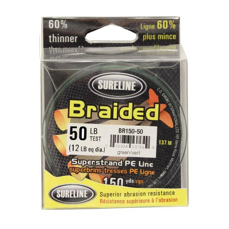 šSureline PE Braided Superstrand Fishing Line Green 150yds