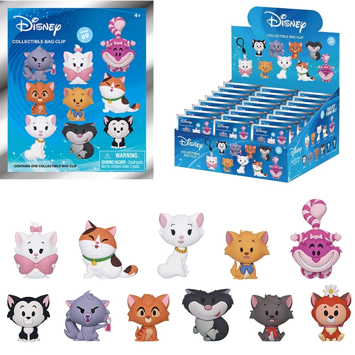 Disney Cats Series 69 Mystery 3D Foam Bag Clip