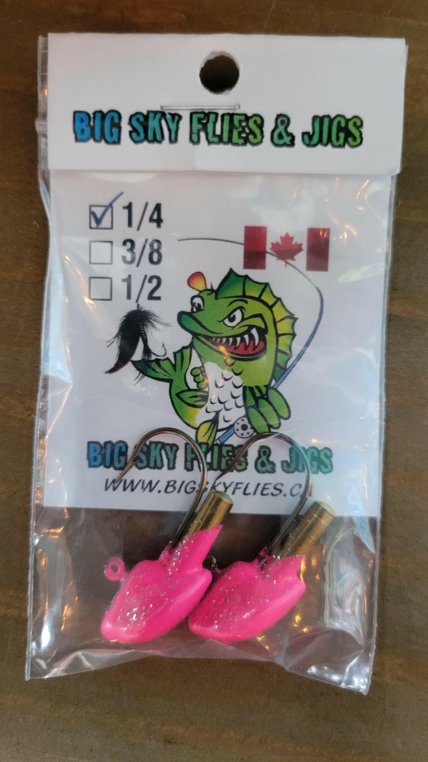 šBig Sky Short Shank Erie Rattle Jig 1/4oz 2/pk