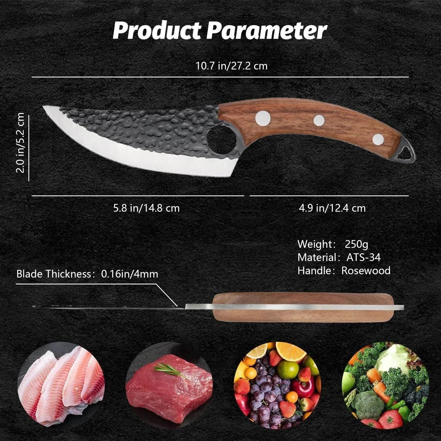 Vikings and Hand Forged Meat Cleaver Professional Chef Knife