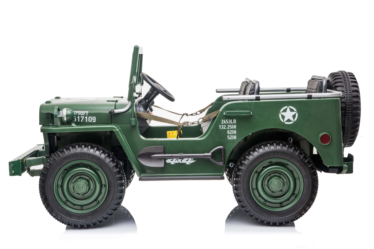 24V Army Truck 3 Seater DELUXE Kids Ride On Car with Remote Control