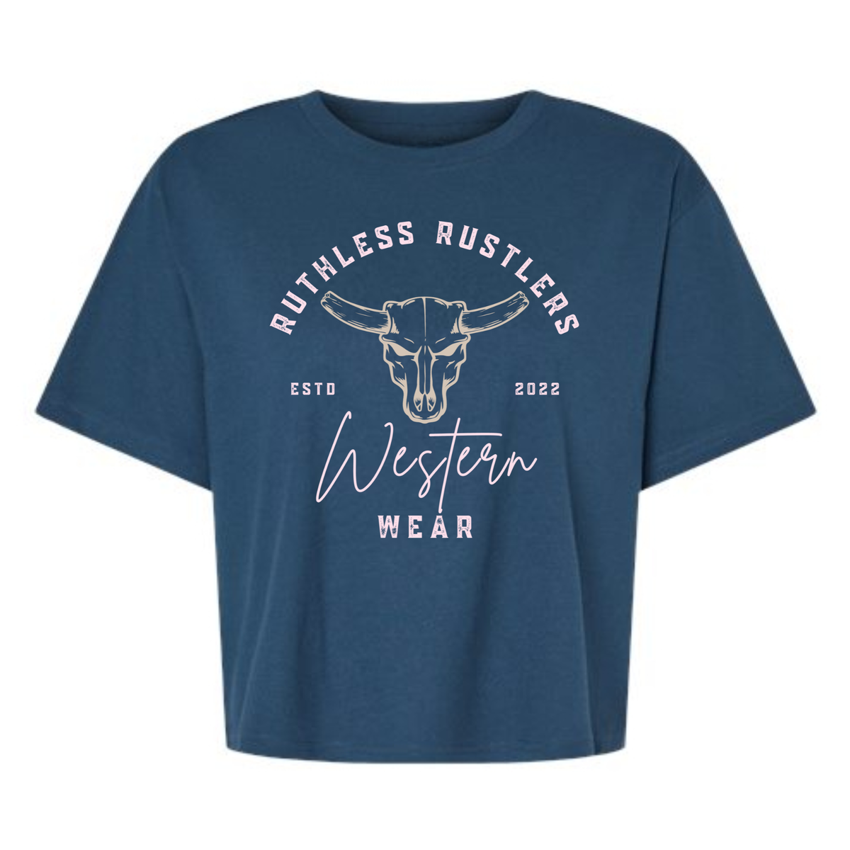 WESTERN WEAR BOXY T-SHIRT | Sea Blue
