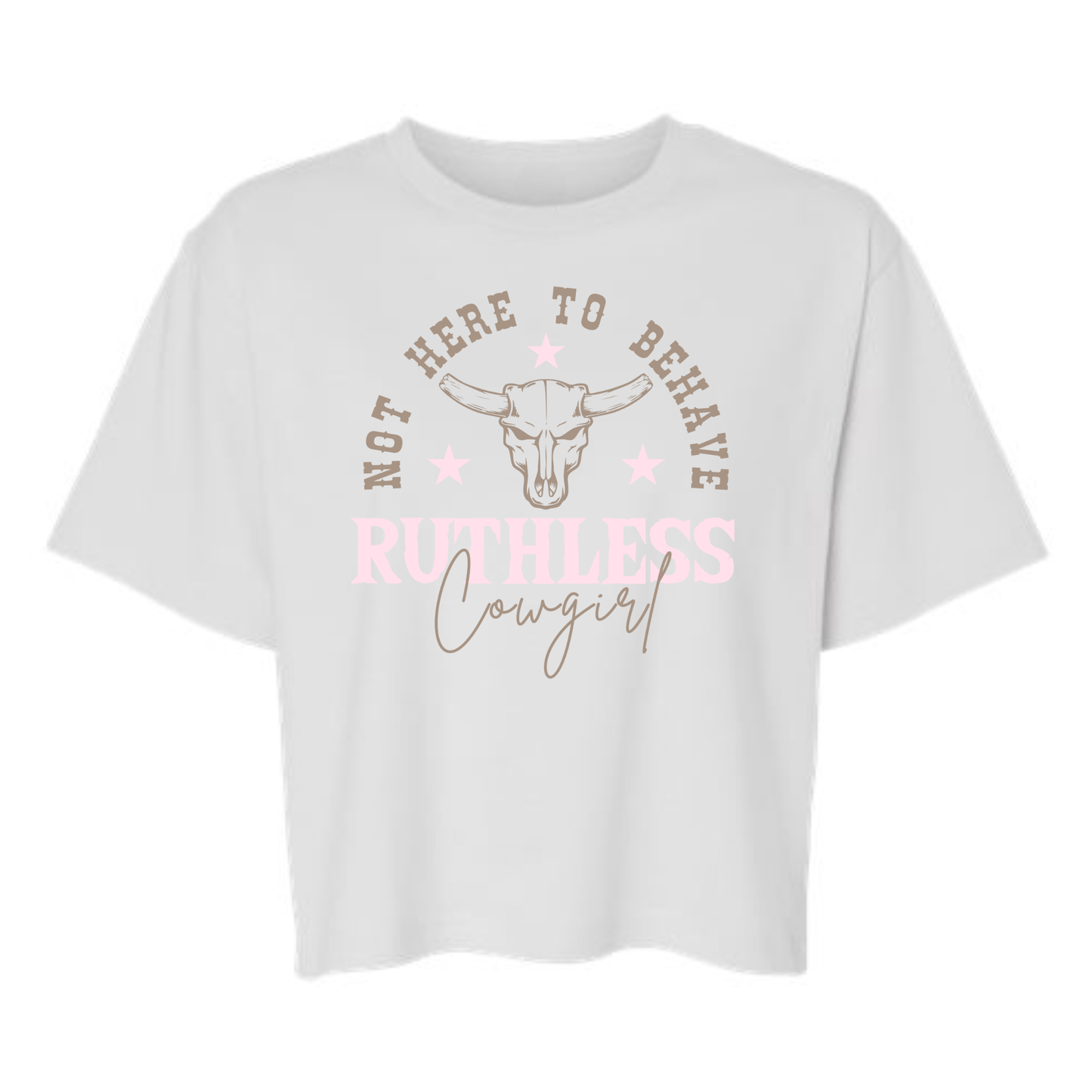 NOT HERE TO BEHAVE BOXY T-SHIRT | White