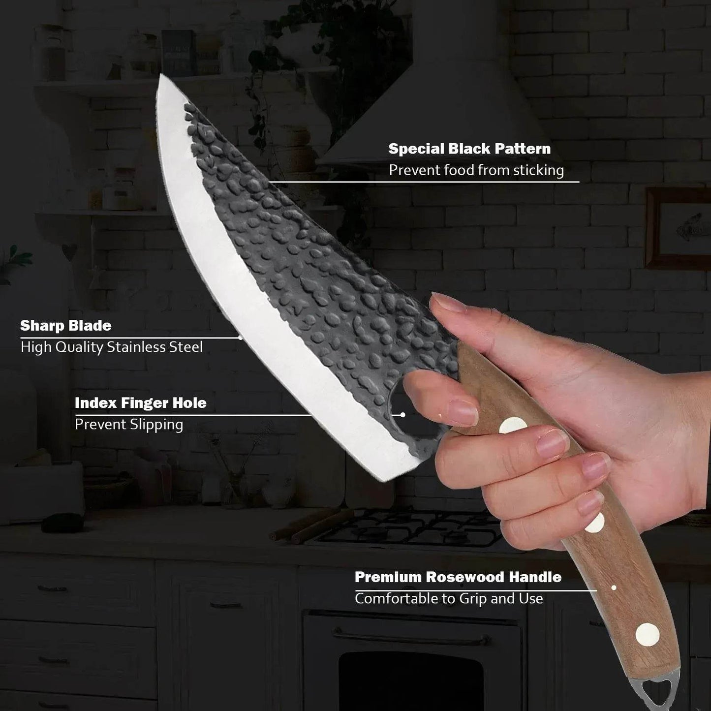 Vikings and Hand Forged Meat Cleaver Professional Chef Knife