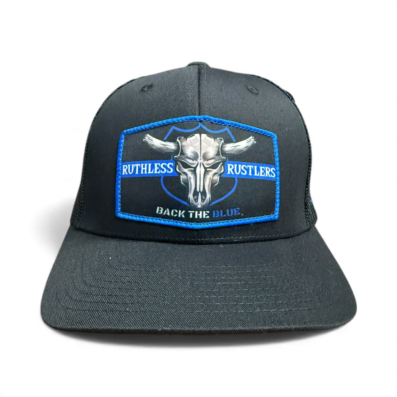 Ruthless Rustlers Back The Blue Trucker Cap | Black