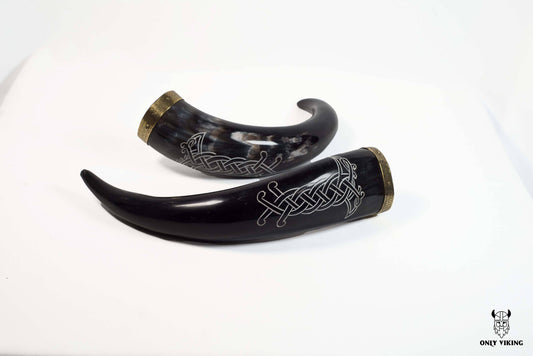 Viking Drinking Horn Authentic Viking with Wooden stand