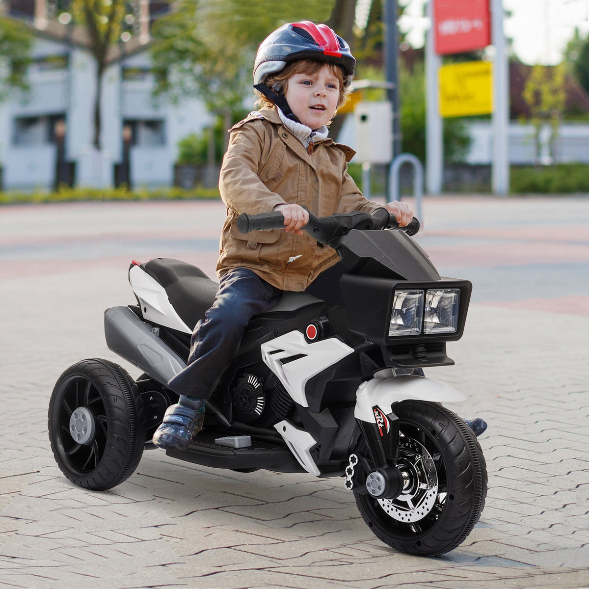 Kids Electric Pedal Motorcycle Ride-On Toy 6V Battery Powered w/ Music Horn Headlights Motorbike for Girls Boy Blue