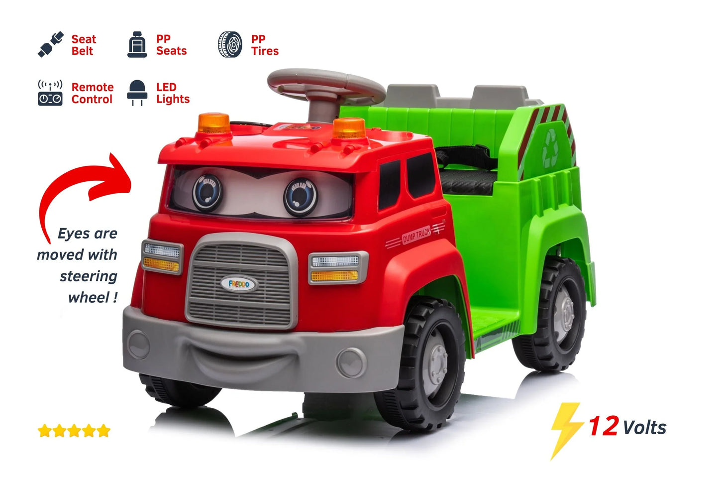 12V Dump Truck Kids Ride On Car with Remote Control