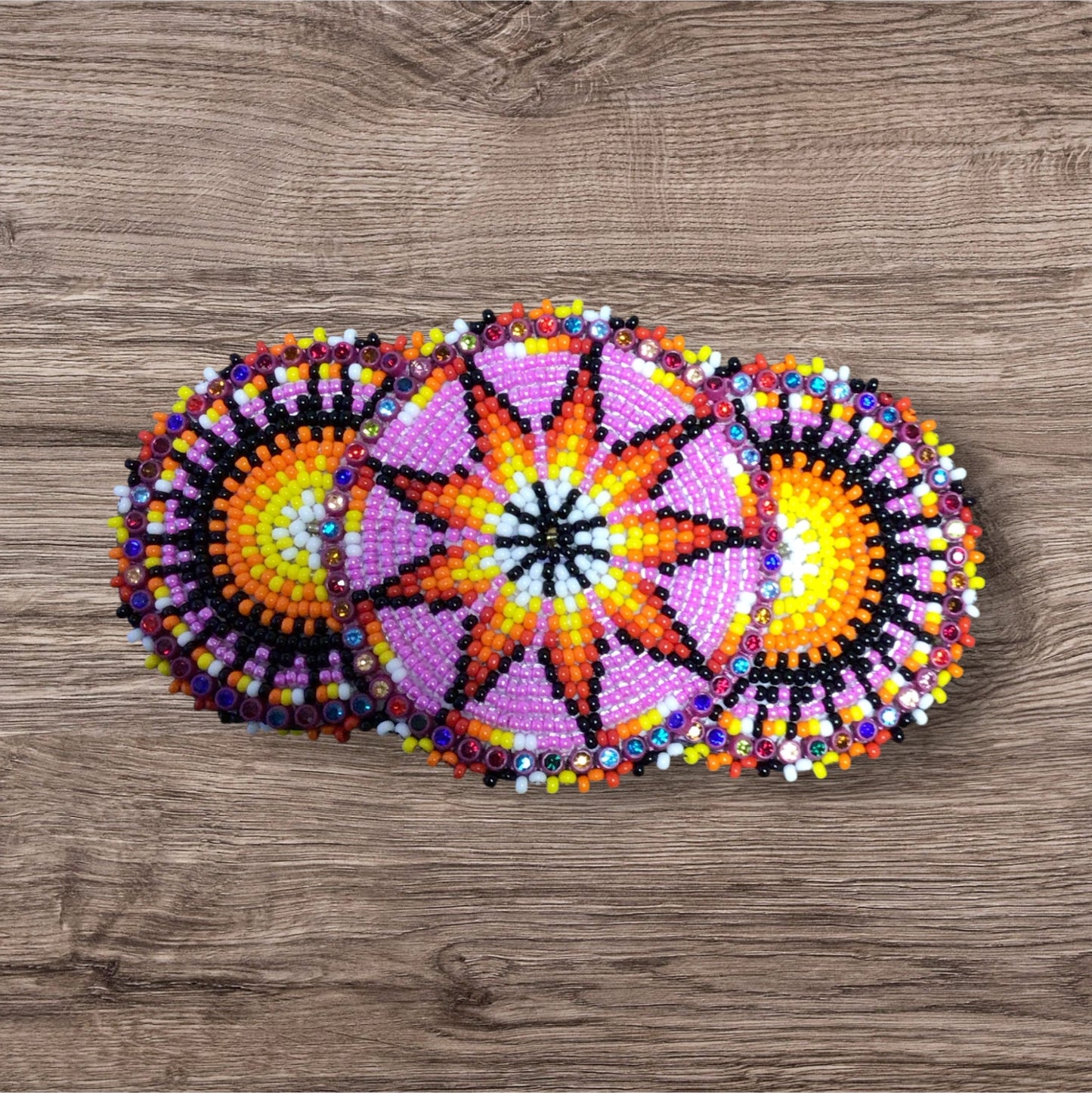 Pink Native American Beaded Barrettes