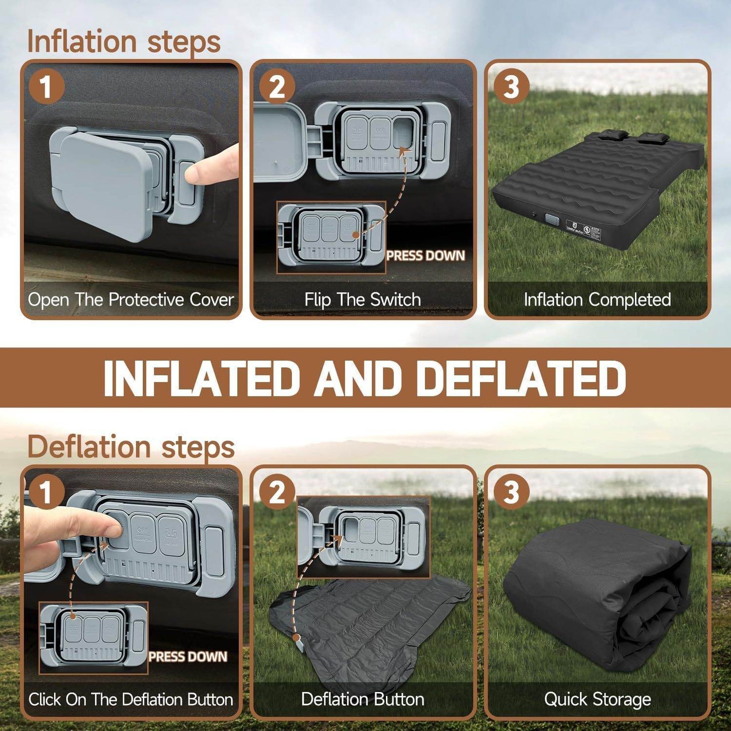 Inflatable Truck Bed Outdoor Camping Air Mattress 6.0-6.5ft