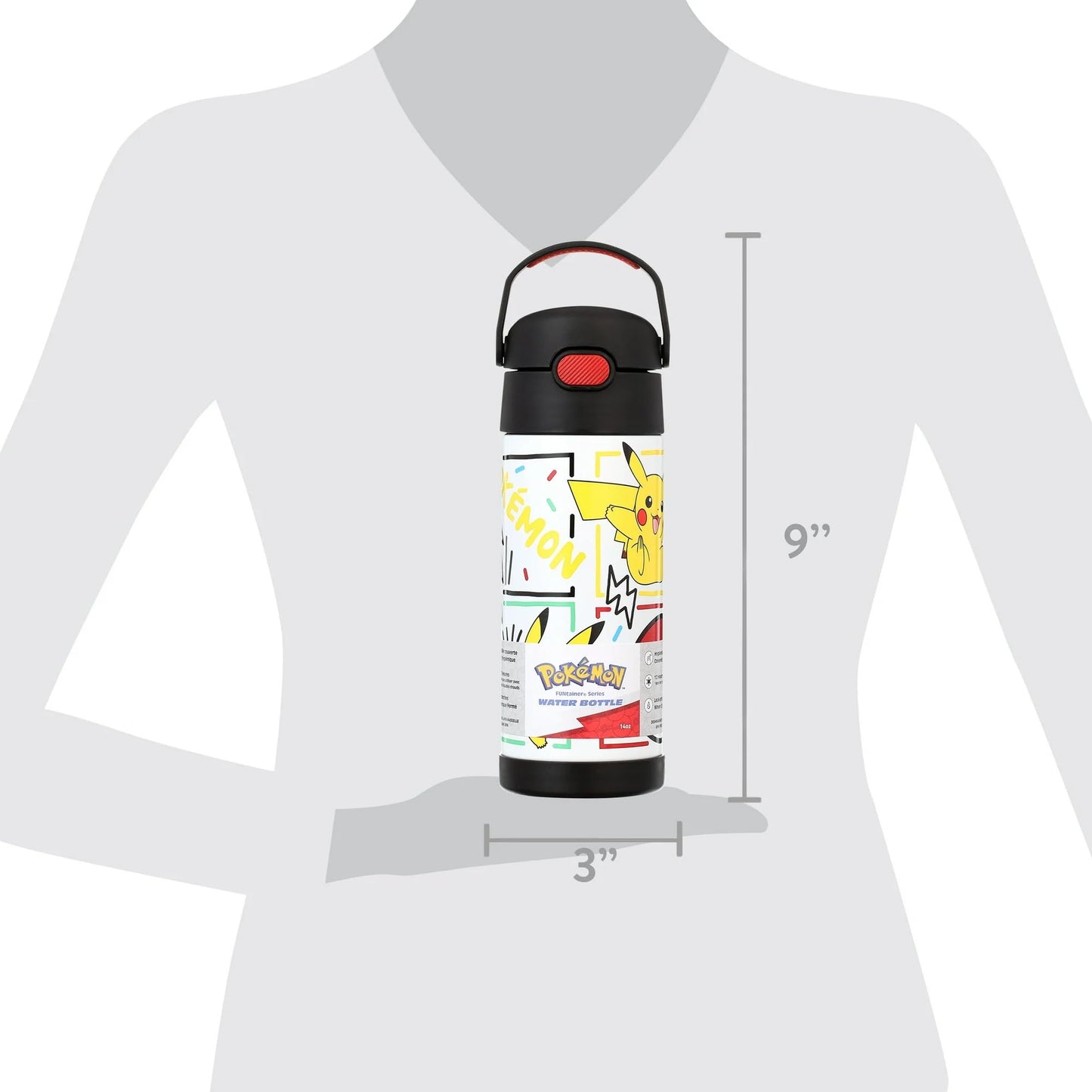 THERMOS FUNTAINER Water Bottle with Straw, 14oz, Pokemon đ All In One Marketplace Canada