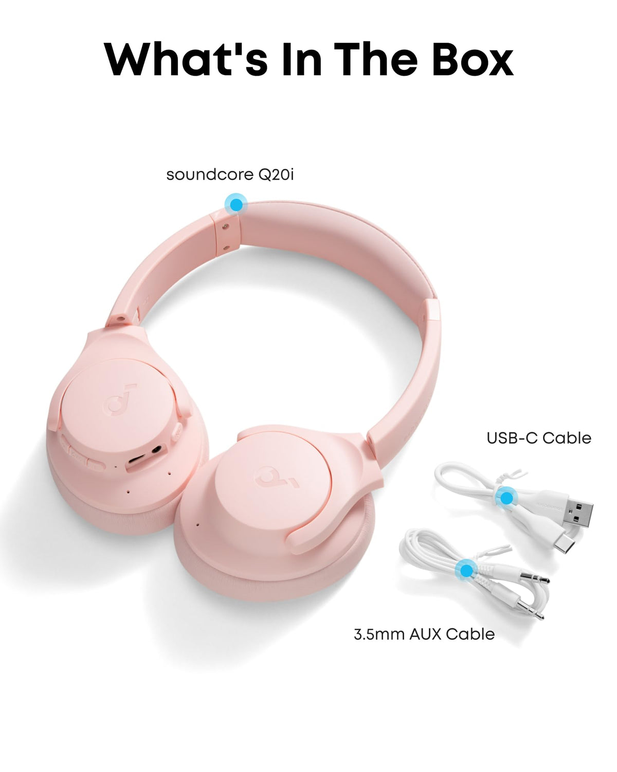 soundcore by Anker Q20i Hybrid Active Noise Cancelling Headphones, Wireless Over-Ear Bluetooth, 40H Long ANC Playtime, Hi-Res Audio, Big Bass, Customize via an App, Transparency Mode, Ideal for Travel 🍁 All In One Marketplace Canada