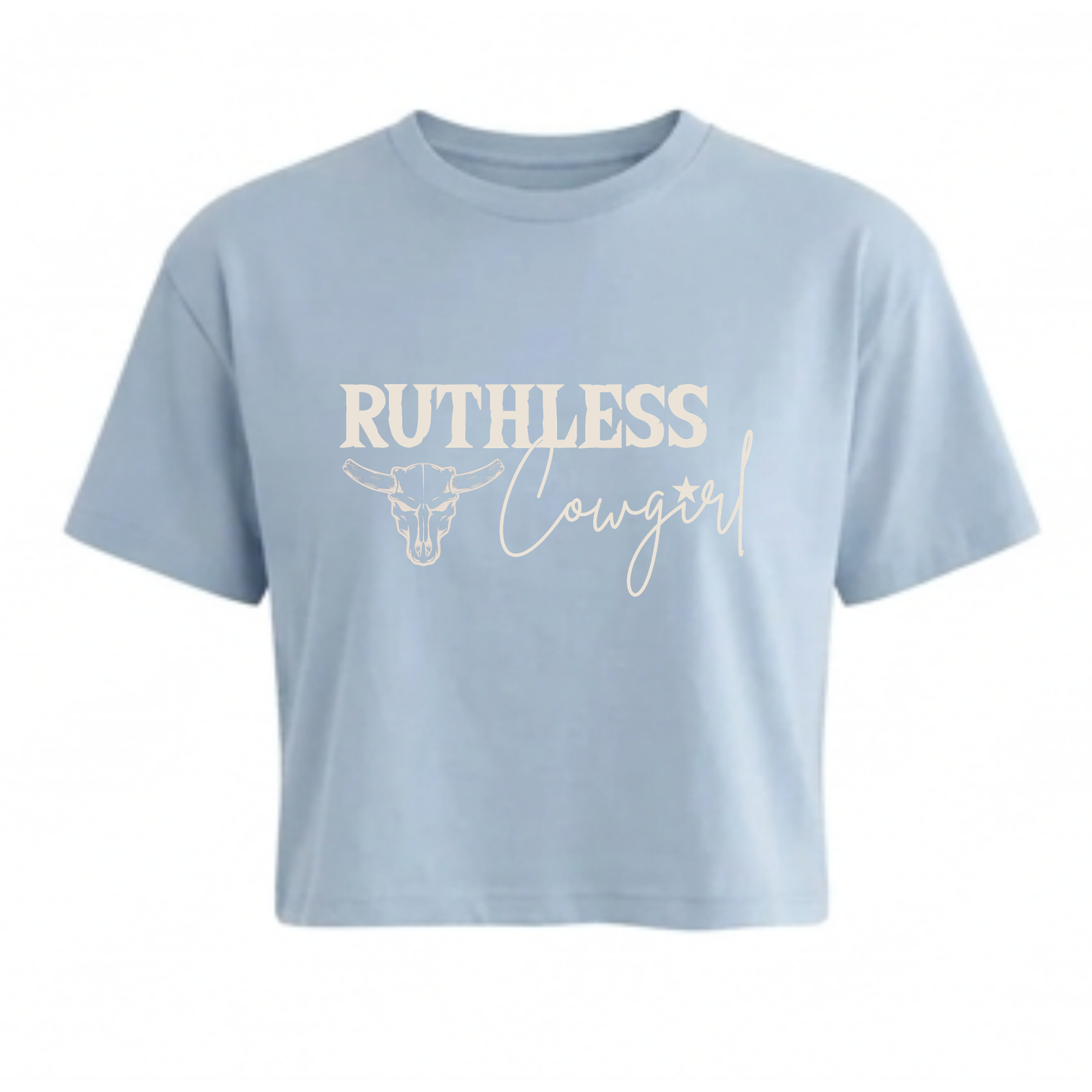 RUTHLESS COWGIRL CROP | Denim Blue