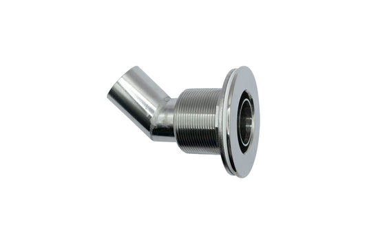 Thru Hull Fitting, 38 mm, 90° Base, Angled Connector, Boltless