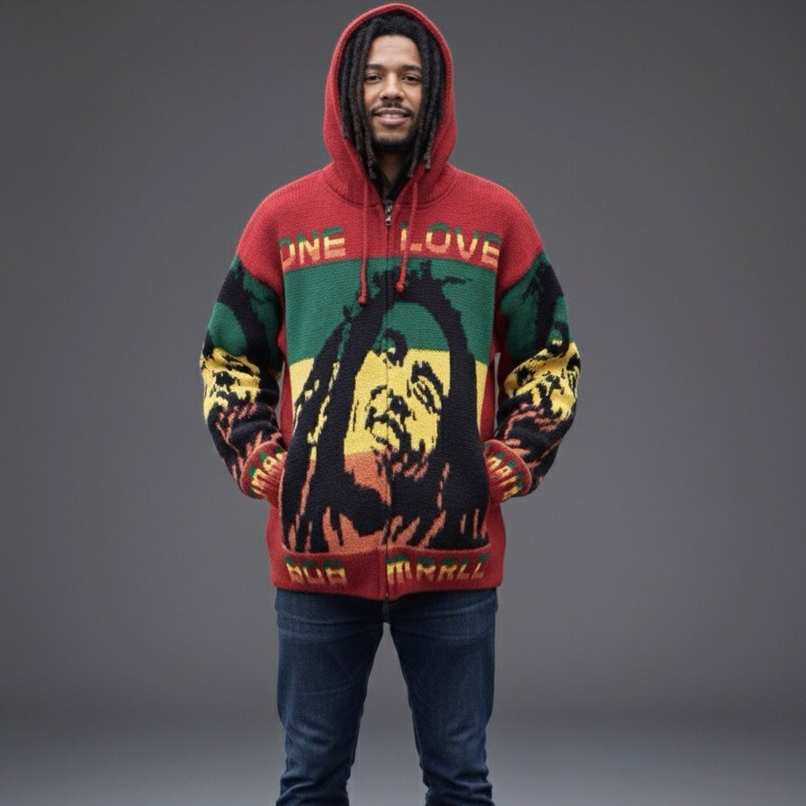 Bob Marley grey/ black Unisex Alpaca Sweater
