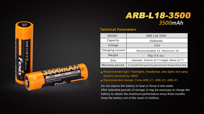 Fenix ARB-L18 3500 18650 Battery