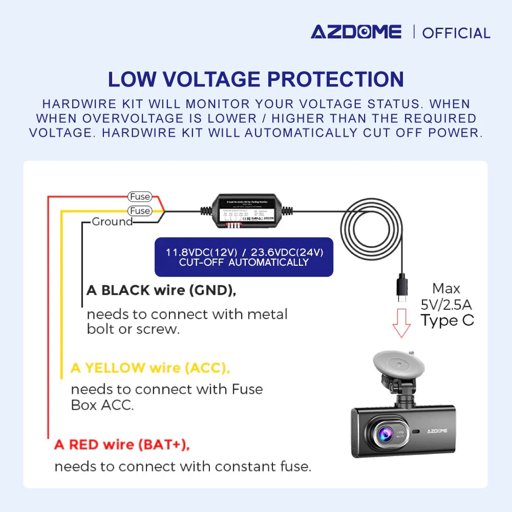 AZDOME HT03 C-Type Hardwire KIT