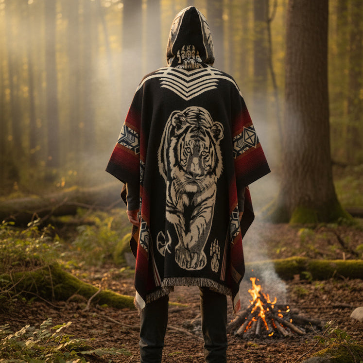 Tiger HandMade Wool Poncho