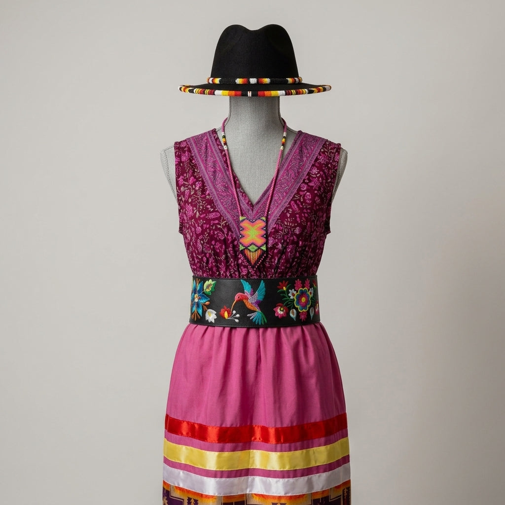 Heritage Leather Regalia Belt (HUMMINGBIRD)