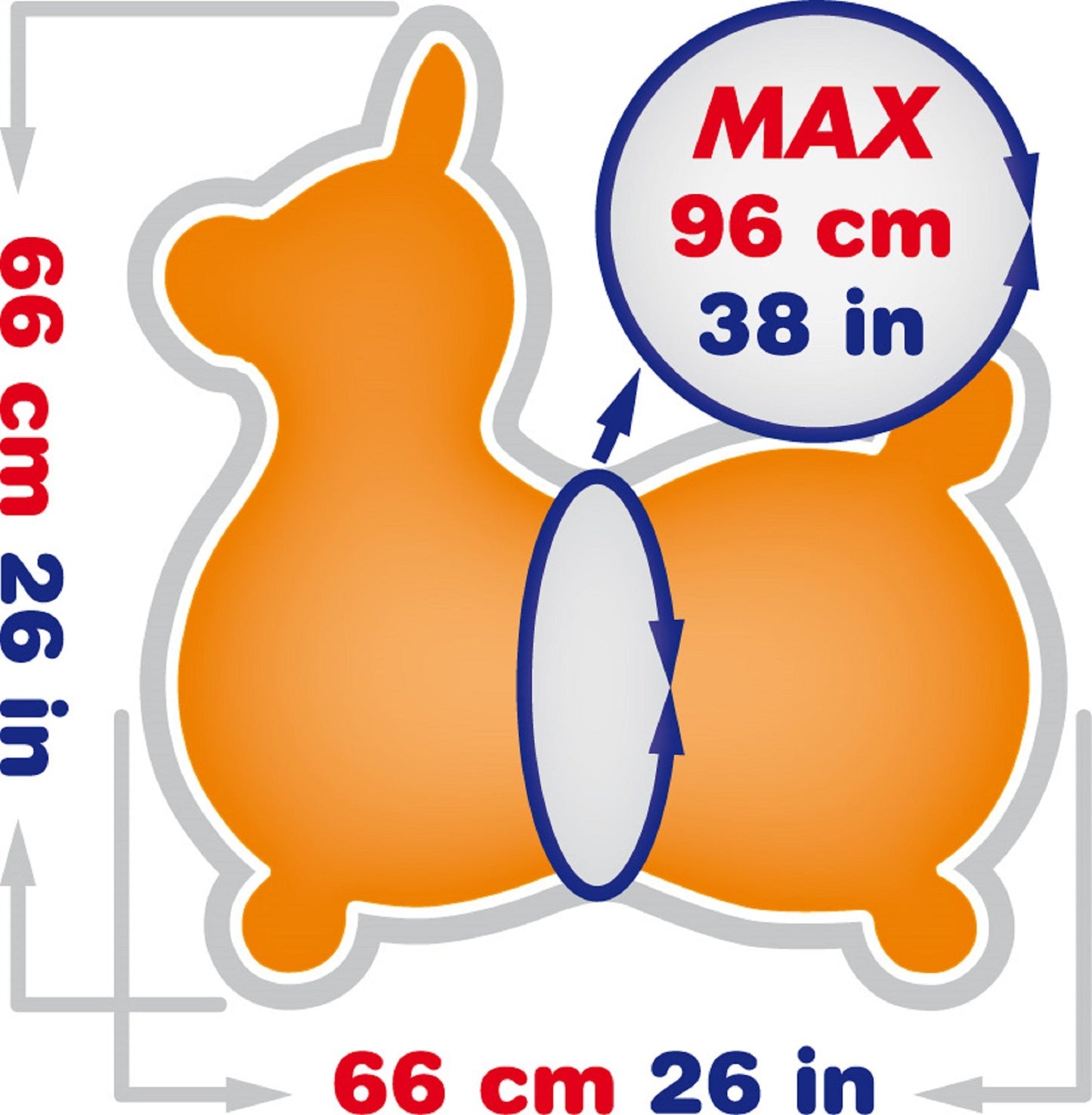 Rody MAX Red Inflatable Bounce Horse With Pump