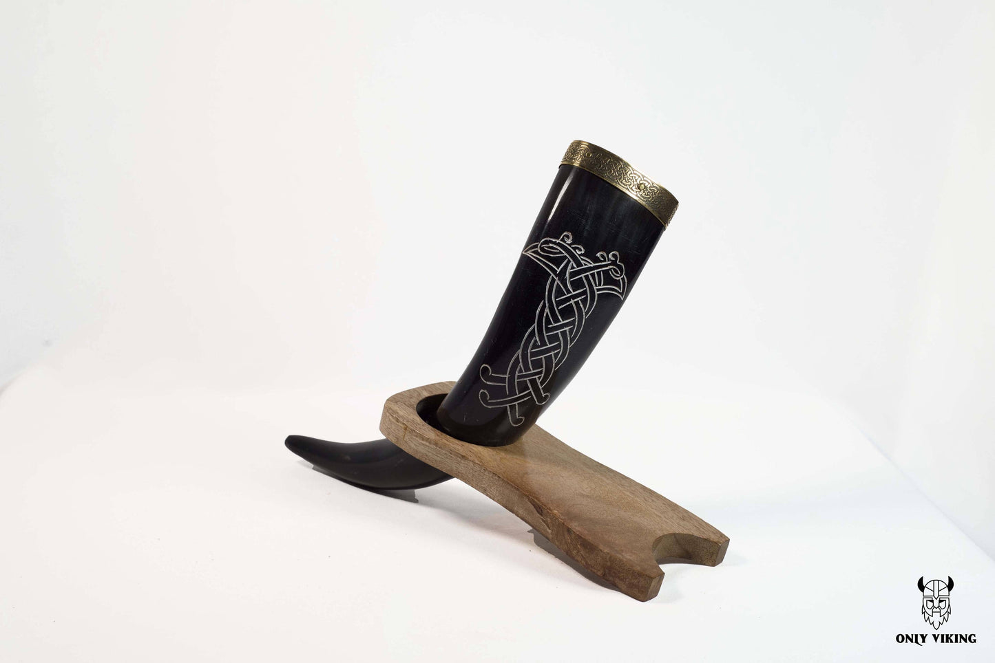 Viking Drinking Horn Authentic Viking with Wooden stand