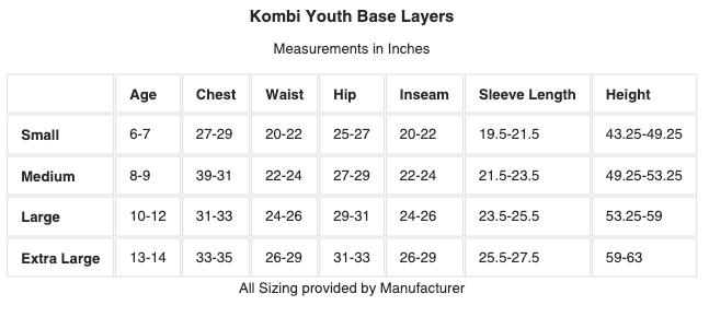 Kombi B2 Merino Blend Juniors Bottoms 190g Mid-weight Base Layers Ages 6-14 Years