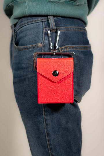 Hero Red Deck Box + Belt Loop - Hard Shell Faux Leather
