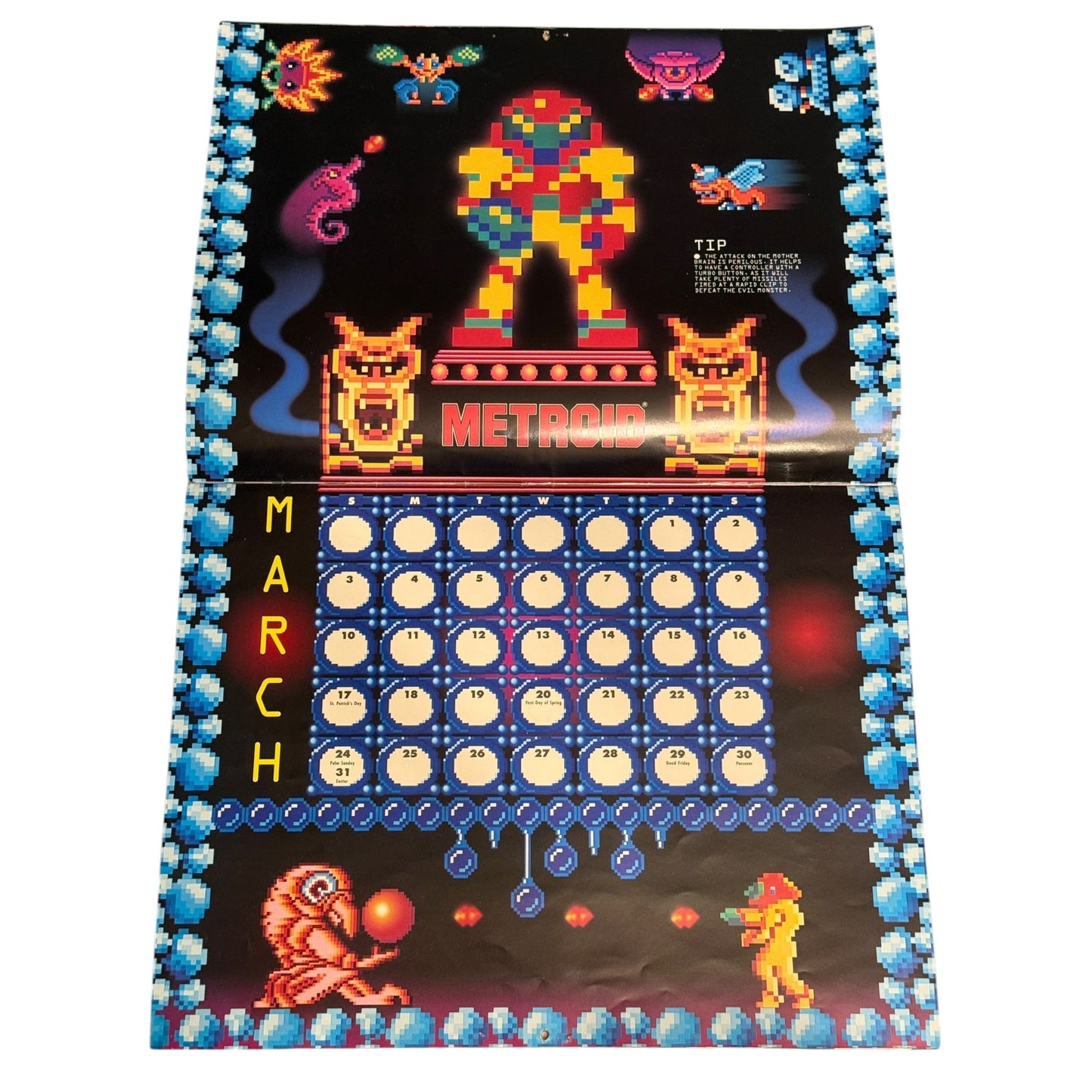 Nintendo The Power Game 1991 Calendar