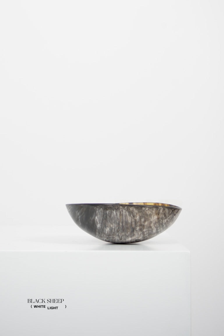 Ankole & Gyr Horn Dark Round Bowl