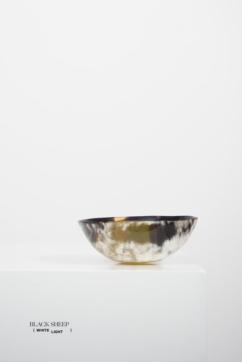 Ankole & Gyr Horn Dark Round Bowl