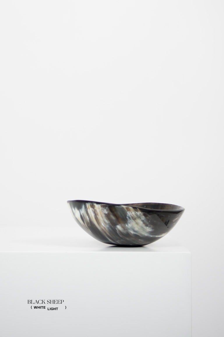 Ankole & Gyr Horn Dark Round Bowl