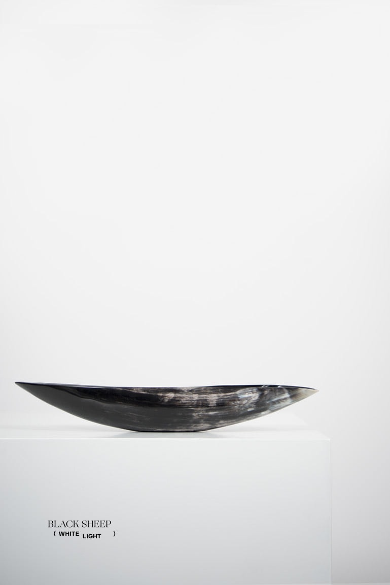 Ankole & Gyr Horn Dark Oval Vessel