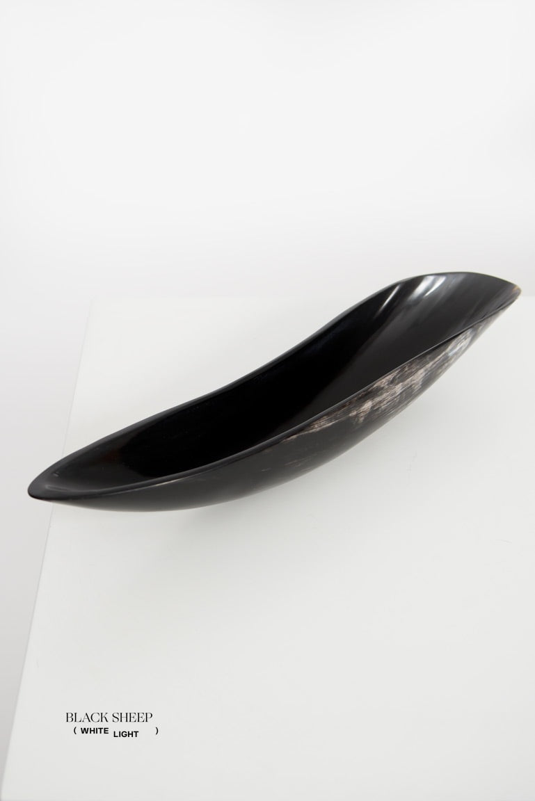 Ankole & Gyr Horn Dark Oval Vessel