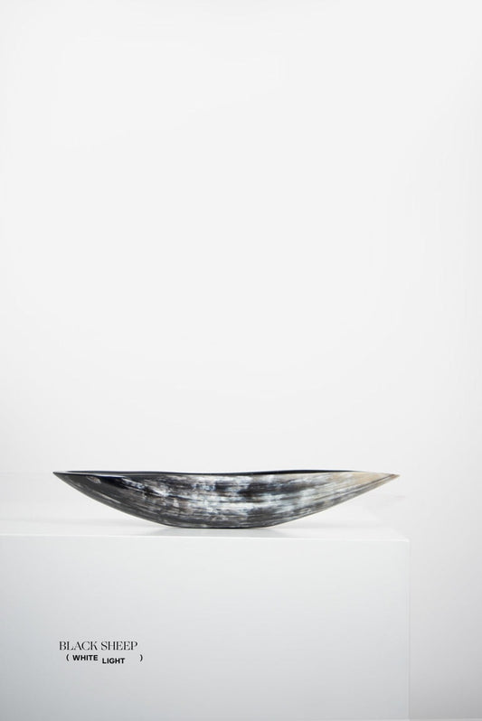 Ankole & Gyr Horn Dark Oval Vessel