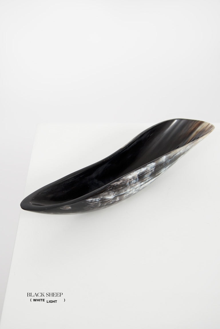 Ankole & Gyr Horn Dark Oval Vessel