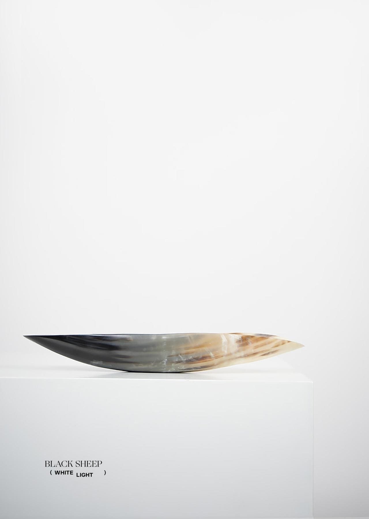 Ankole & Gyr Horn Dark Oval Vessel