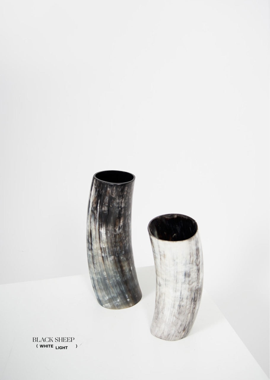 Ankole & Gyr Horn Dark Vase