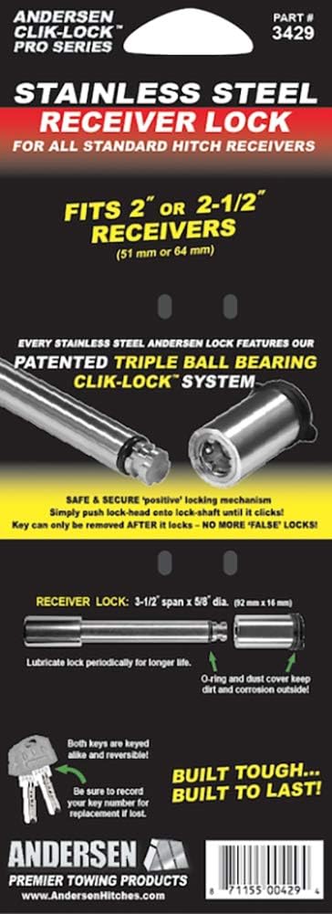 Andersen Rapid Hitch 3429 Keyed Locking Oversized Receiver Pin