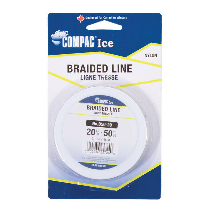šCOMPAC Black Braided Ice Line 50yd Spools