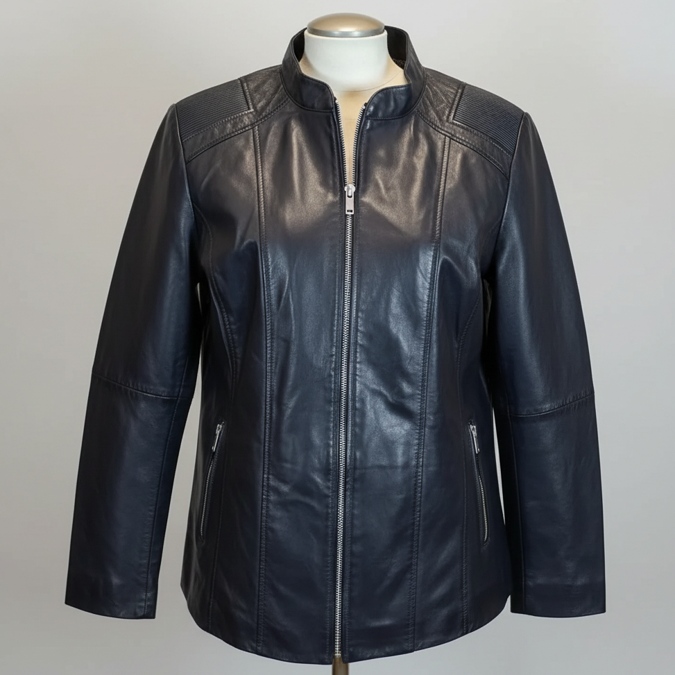 BOL Women's Paulina Ribbed Shoulder Leather Jacket