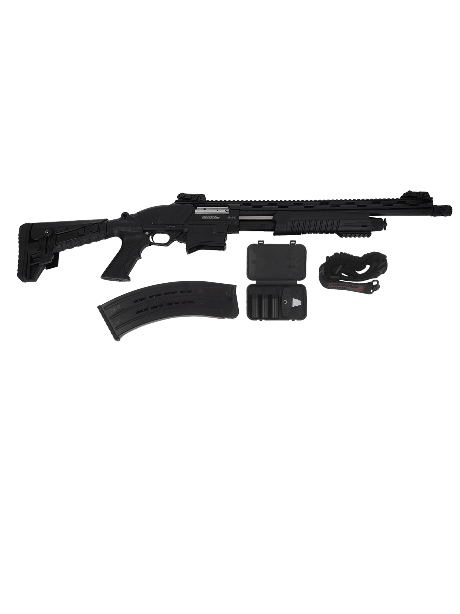 Federation Firearms SPM-12, 12ga magazine-fed pump action shotgun. Black. - Uncle Mike's Outdoors and More!