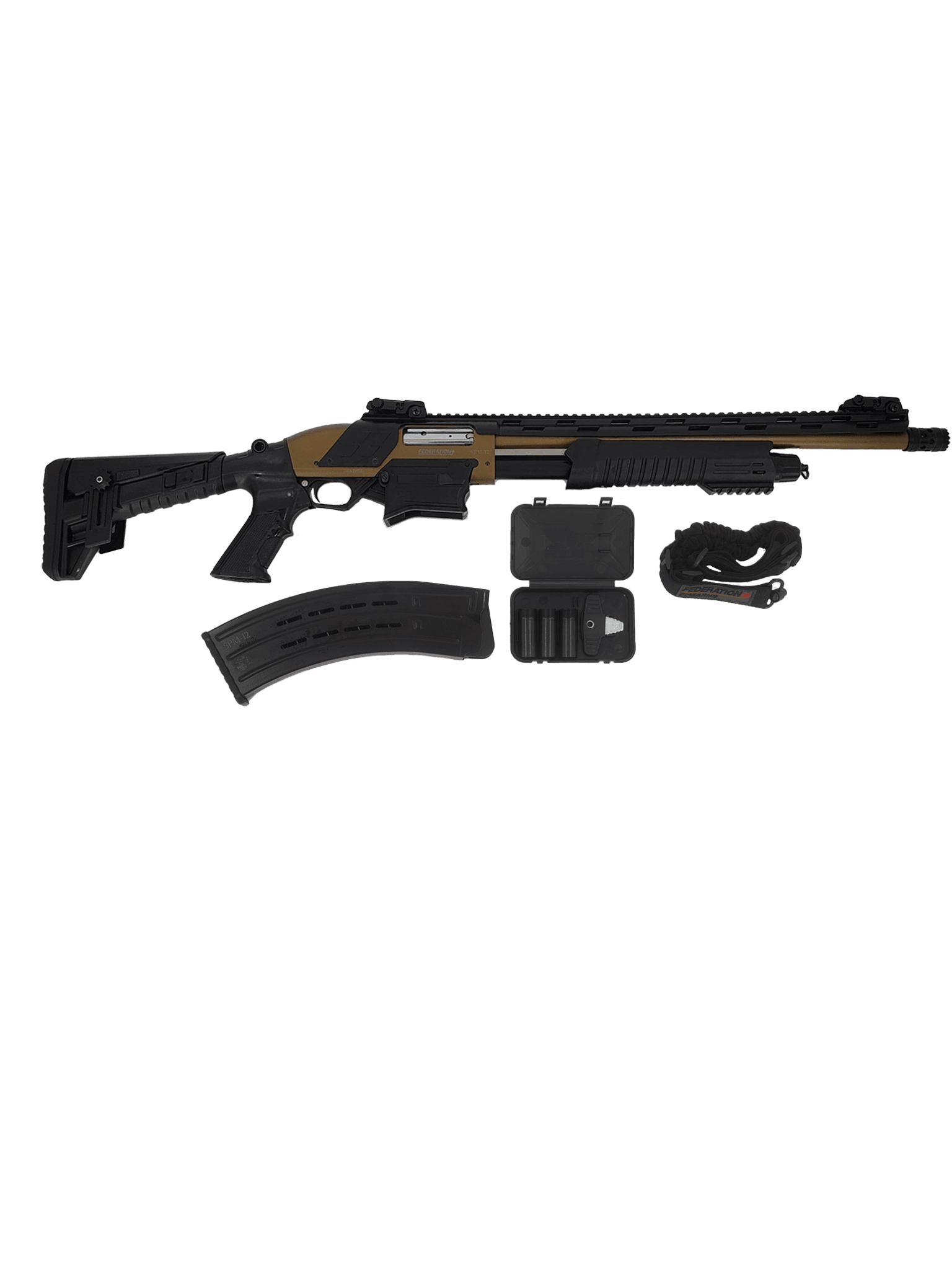Federation Firearms SPM-12, 12ga magazine-fed pump action shotgun. Burnt Bronze. - Uncle Mike's Outdoors and More!